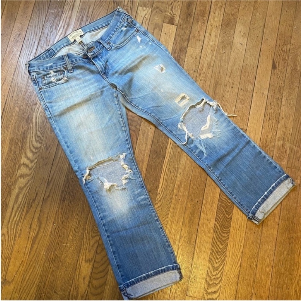 Y2k Abercrombie and fitch ripped jeans